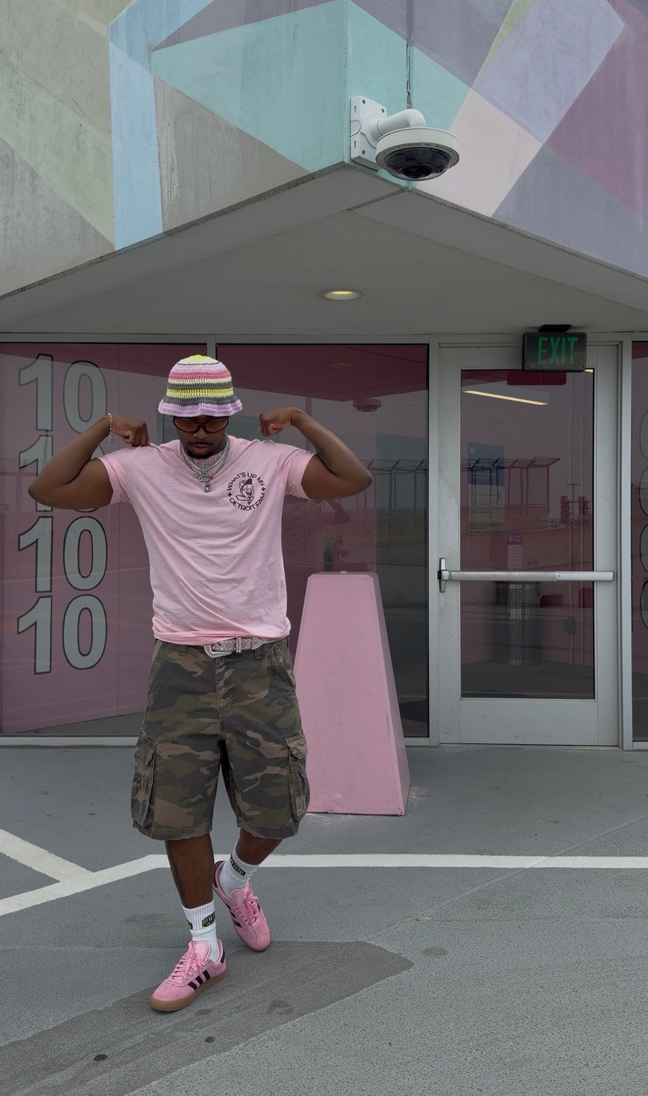 What's Up My Detroit Fam T Shirt- Pink / Plum