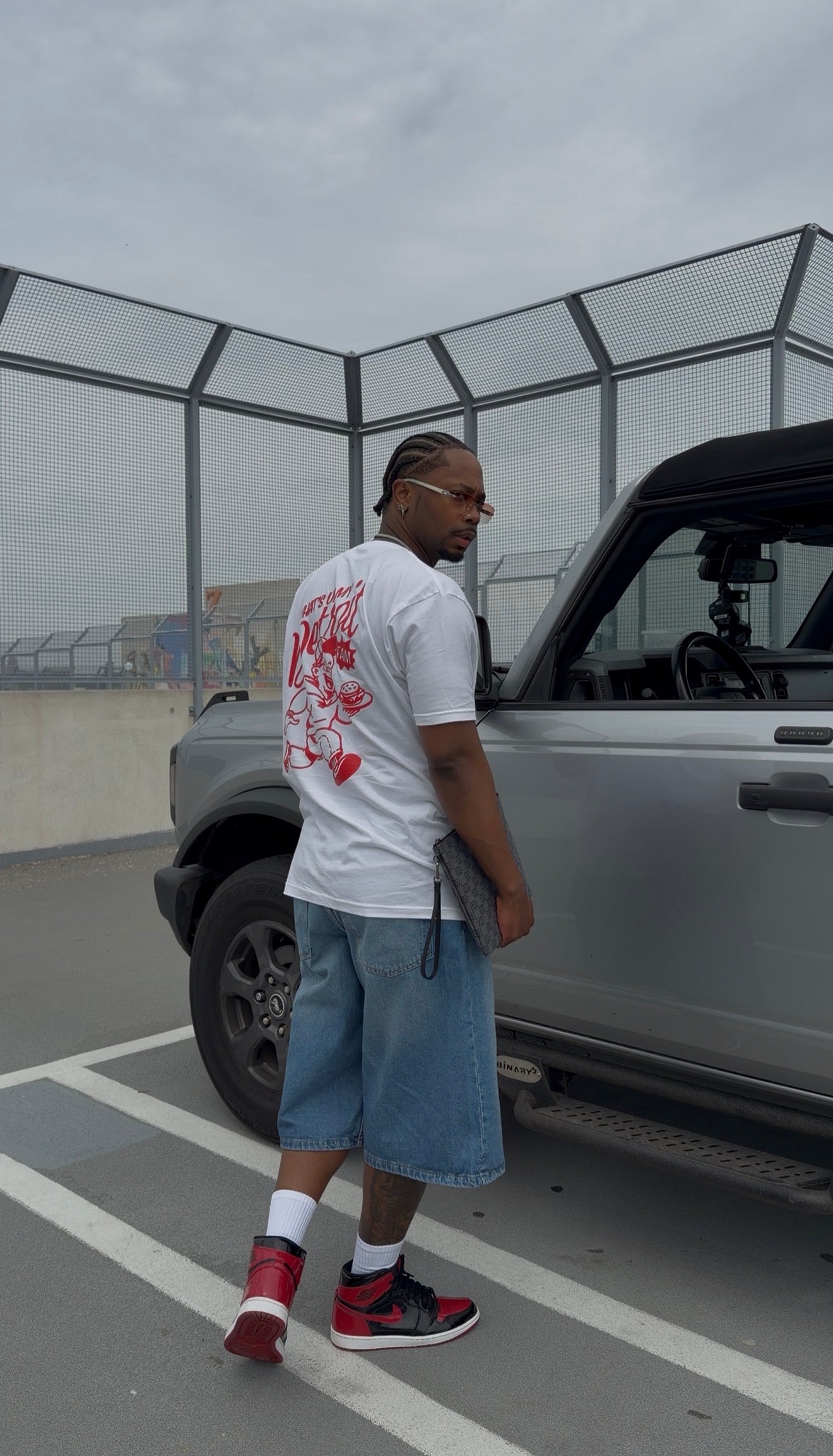 What's Up My Detroit Fam T Shirt- White / Red